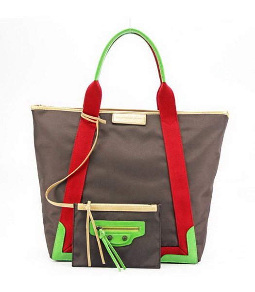 Balenciaga Canvas Tote Bag con pelle Interno a Coffee